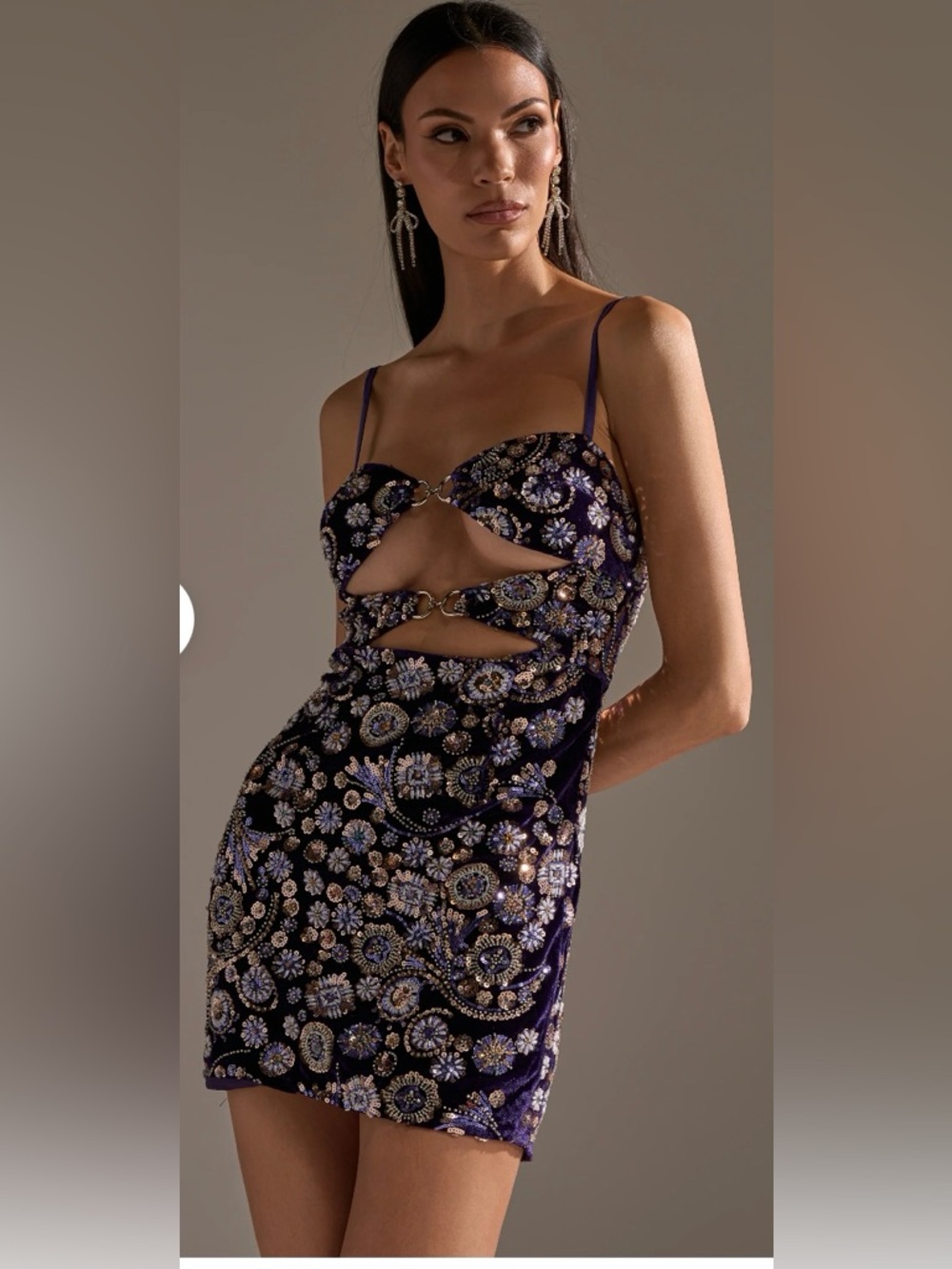 Runway Beaded Mini Dress - NWOT